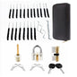 GOMINIMO 34 Pcs Lock Picking Kit with 3 Transparent Practice Training Padlocks 6 Keys and a Carrying Bag (Black)