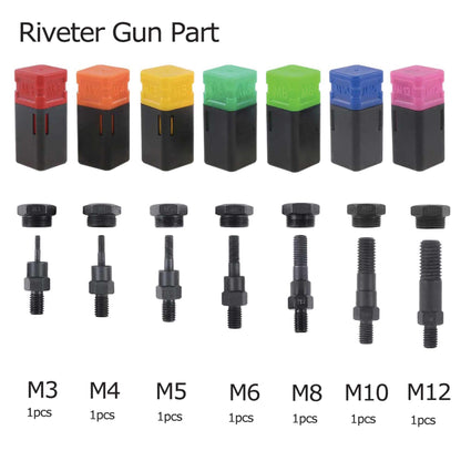 1460 Pcs Riverter Nutsert Tool Set 13 Hand Gun Rivet Nut Rivnut M3-M12 Mandrel"