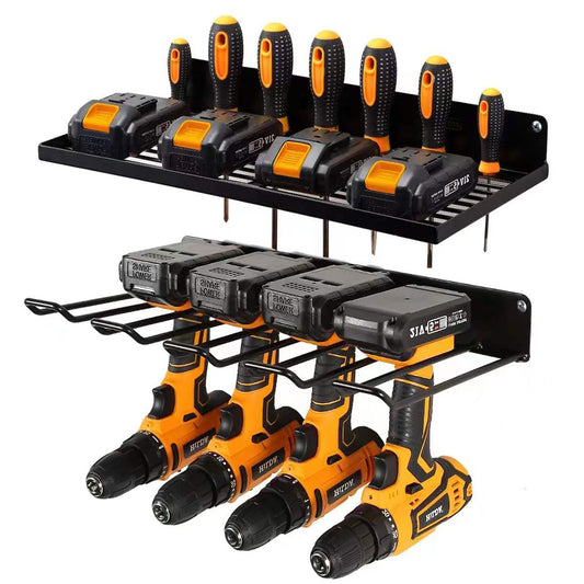 Power Tool Organizer Drill Holder Wall Mount Garage Storage Shelves Rack Wall Storage Organizer Set