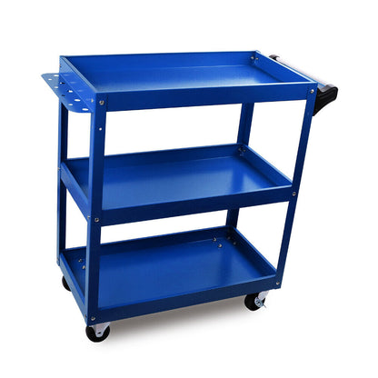 Blue 3-Tier Tool Cart Trolley Toolbox Workshop Garage Storage 150KG Organizer Garage