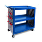 Blue 3-Tier Tool Cart Storage Trolley Toolbox Workshop Garage Organiser 150kg Blue